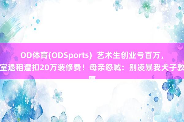 OD体育(ODSports)  艺术生创业亏百万，画室退租遭扣20万装修费！母亲怒喊：别凌暴我犬子敦厚