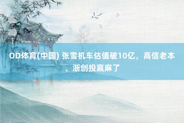 OD体育(中国) 张雪机车估值破10亿，高信老本、浙创投赢麻了