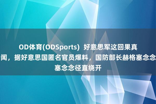 OD体育(ODSports)  好意思军这回果真出了大新闻，据好意思国匿名官员爆料，国防部长赫格塞念念径直绕开