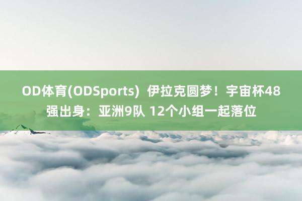 OD体育(ODSports)  伊拉克圆梦！宇宙杯48强出身：亚洲9队 12个小组一起落位