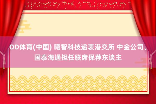 OD体育(中国) 曦智科技递表港交所 中金公司、国泰海通担任联席保荐东谈主
