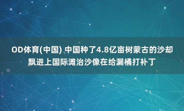 OD体育(中国) 中国种了4.8亿亩树蒙古的沙却飘进上国际滩治沙像在给漏桶打补丁