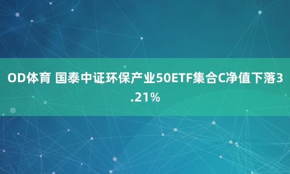 OD体育 国泰中证环保产业50ETF集合C净值下落3.21%